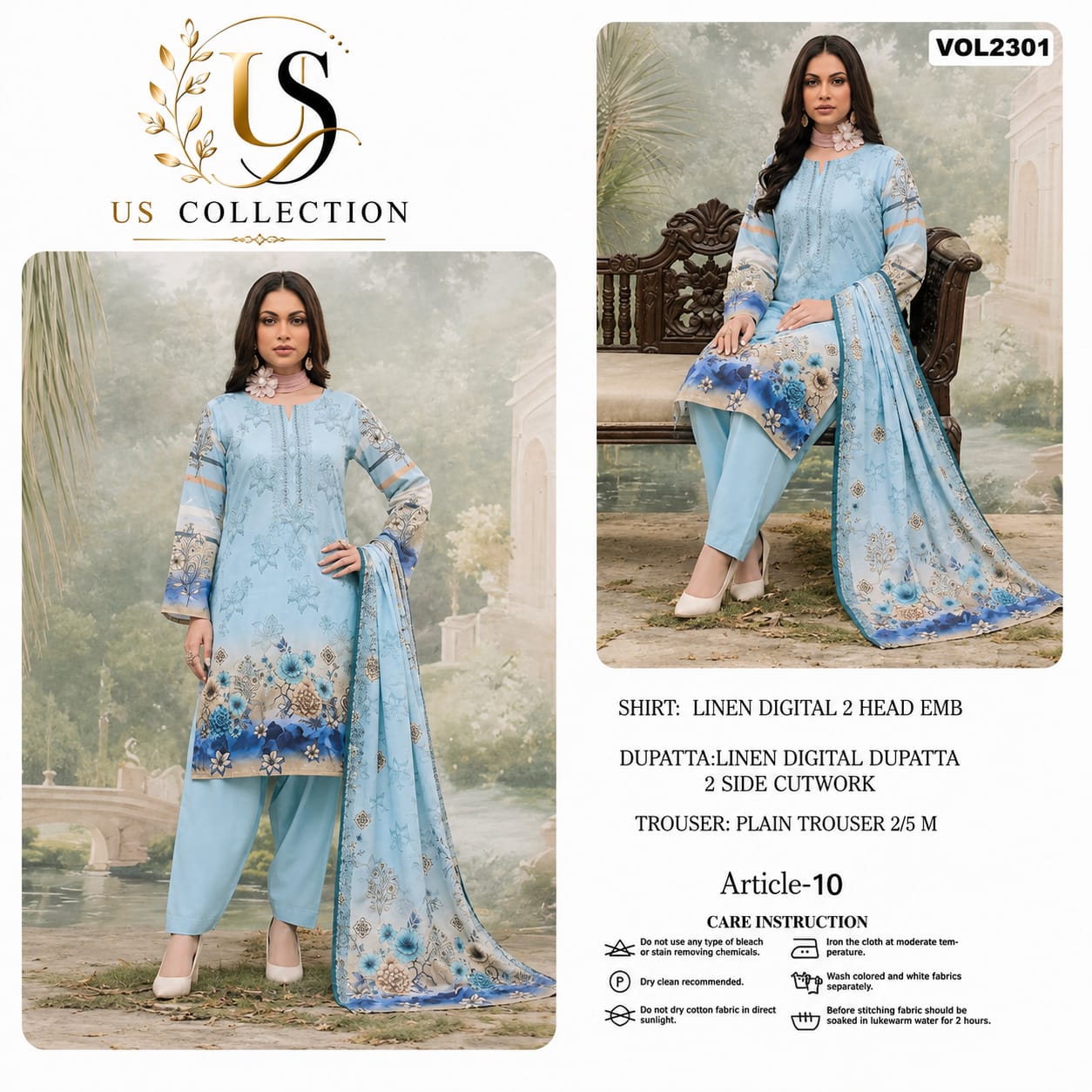 Premium Luxury Linen 3-Piece Unstitched Suit