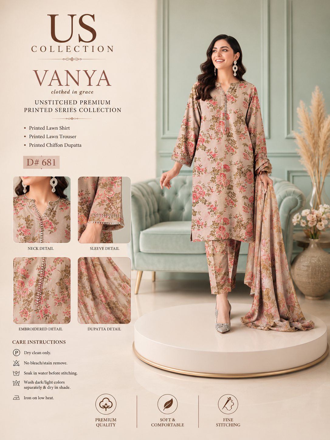 Beautiful Lawn Suit for Daily Wear