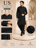 Luxury 8 Pound Boski black Unstitched Men's Suit