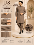 Luxury Wash & Wear light brown Unstitched Collection