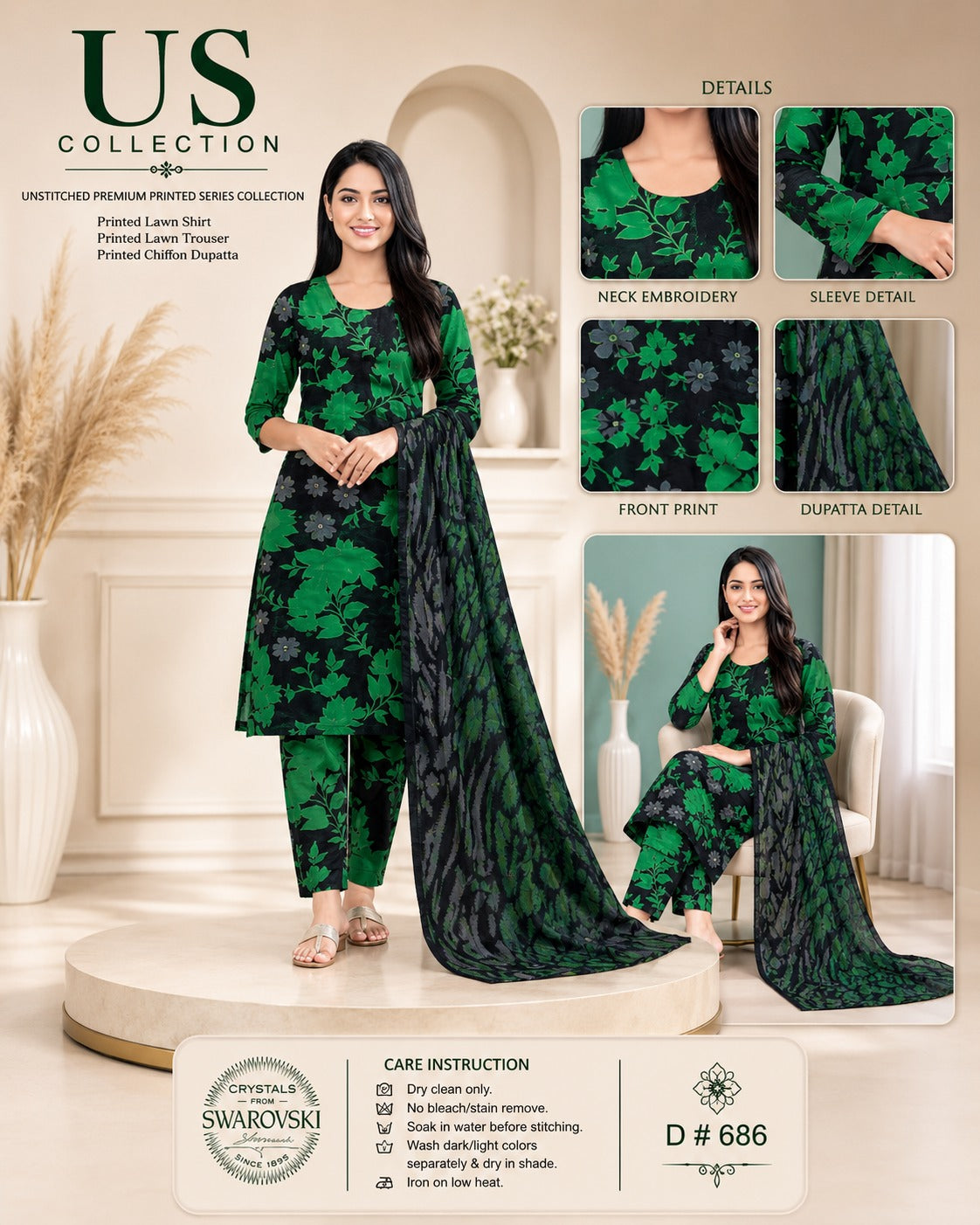 Trendy Floral Lawn Suit