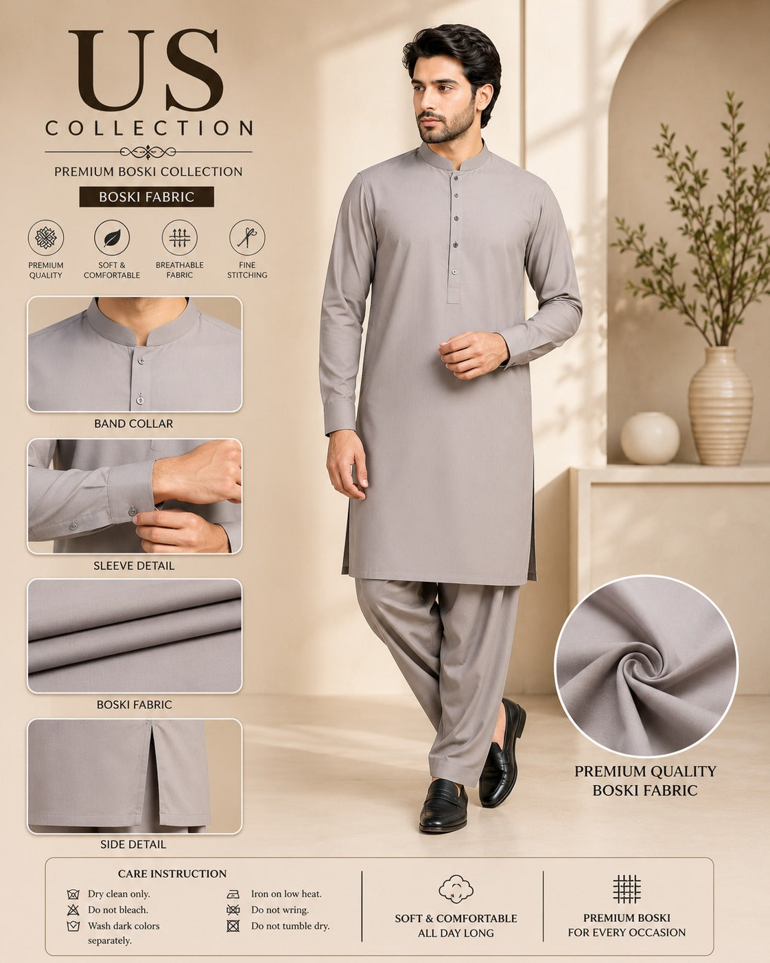 100% Boski Quality Men's Unstitched Suit – 8 Pound Fabric