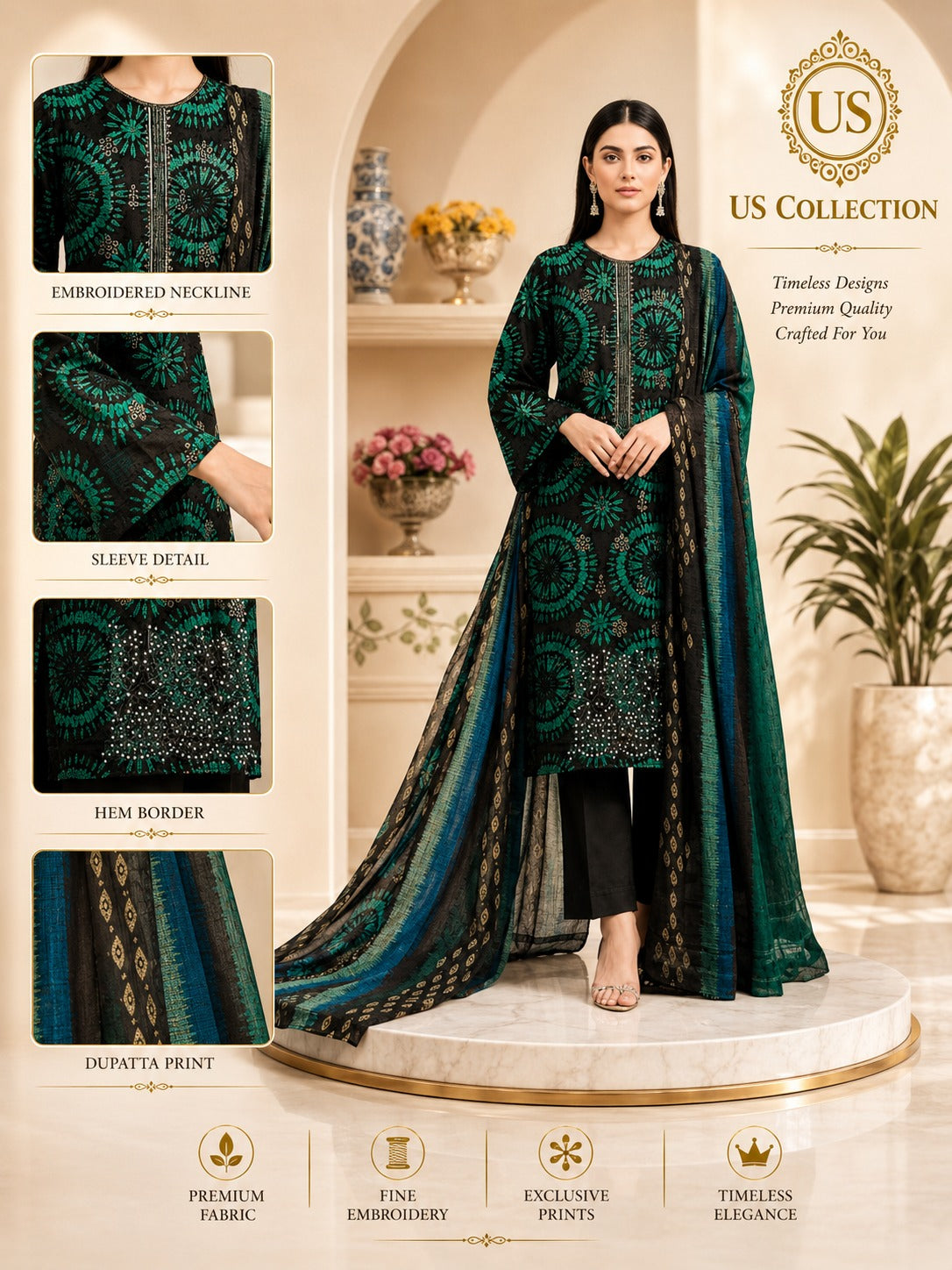 Luxury Printed Lawn Suit 3 Piece