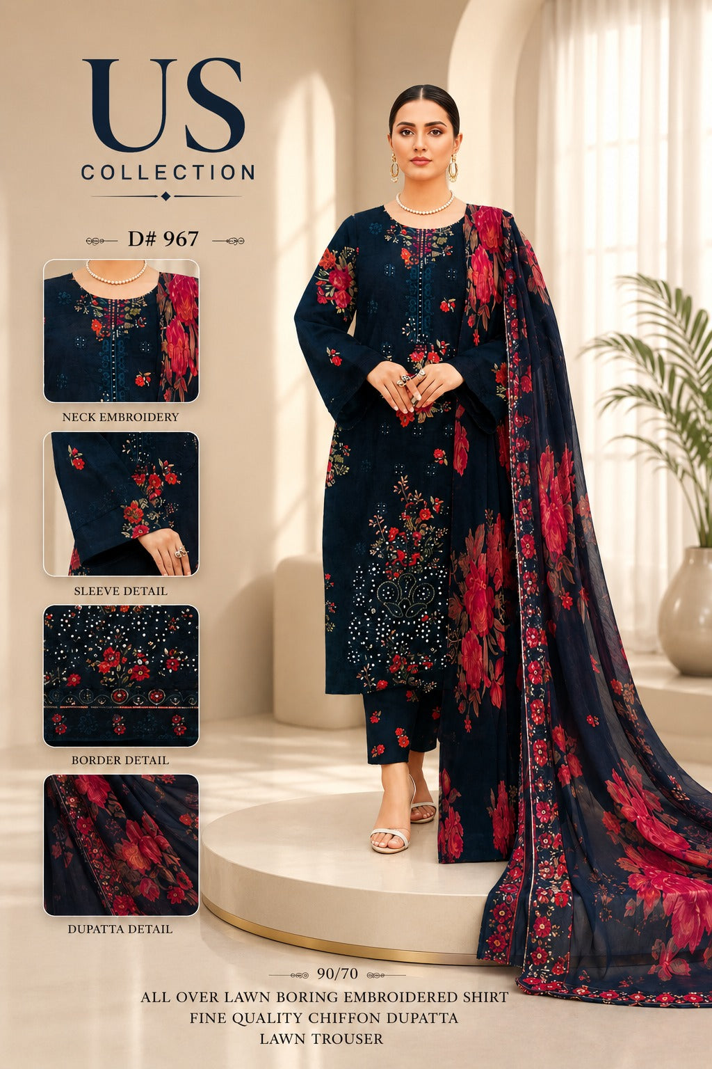 Designer Women's Lawn Suit Set
