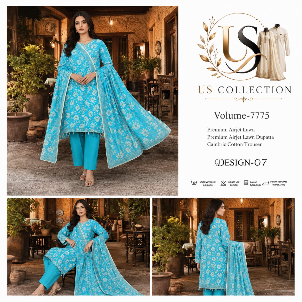 ✨ Premium Airjet Lawn 3-Piece Unstitched Suit