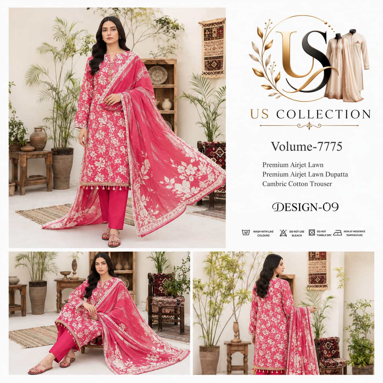 ✨ Premium Airjet Lawn 3-Piece Unstitched Suit