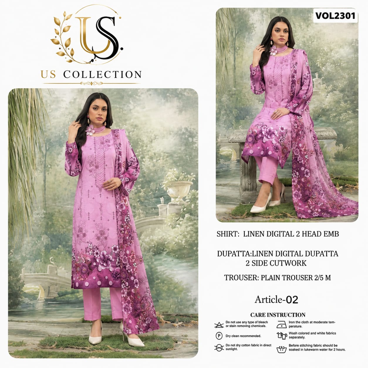 Premium Luxury Linen 3-Piece Unstitched Suit